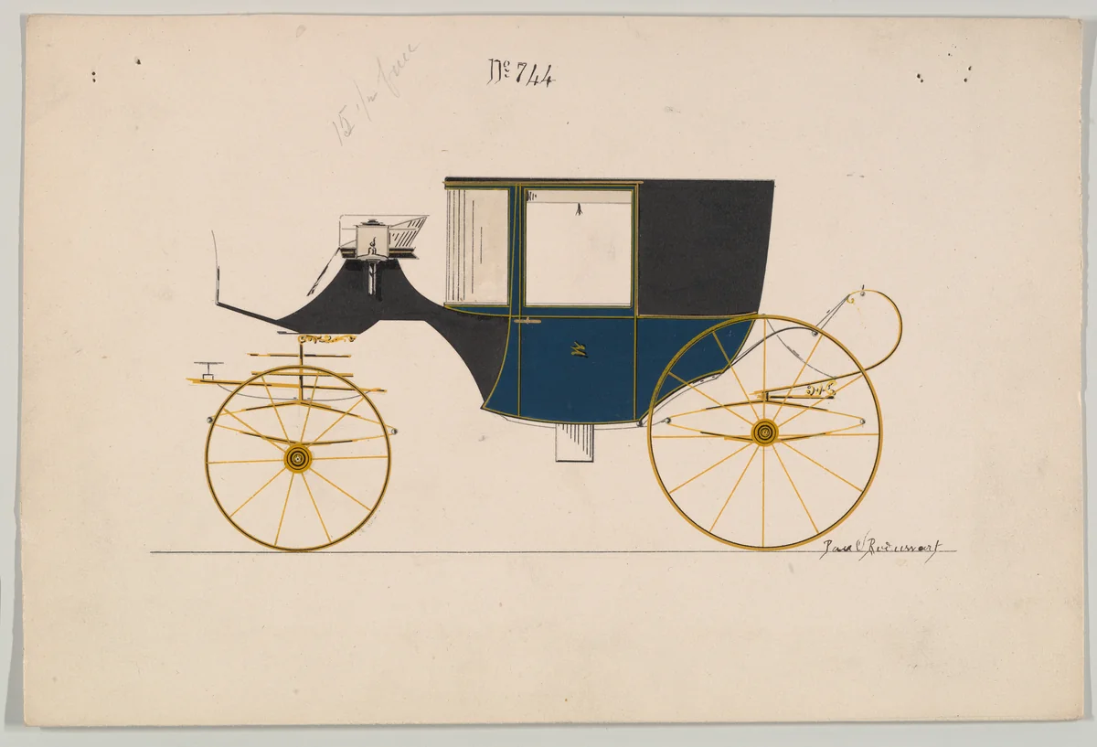 Clarence # 744 by Brewster & Co., drawing, 1850-1870