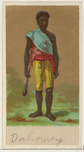 Dahomey, from the Natives in Costume series (N16), Teofani Issue, for Allen & Ginter Cigarettes Brands by Allen & Ginter, print, 1886-1900