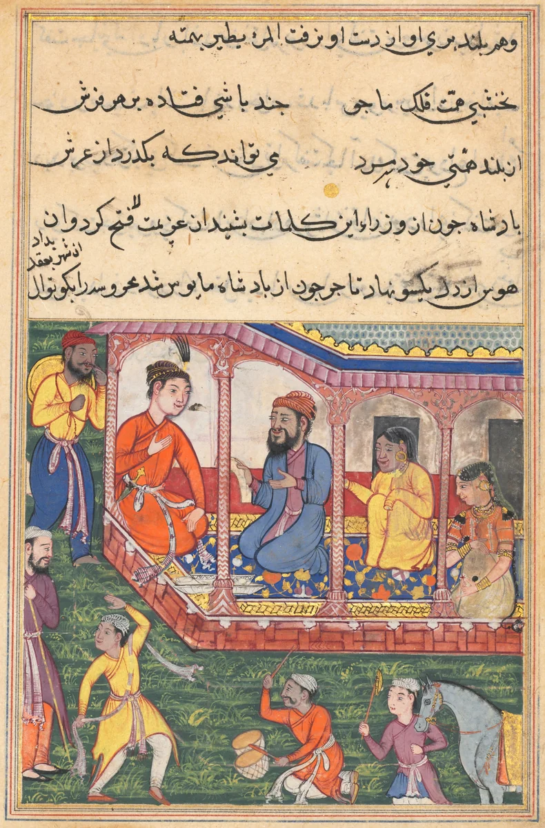 Mahrusa’s marriage to the prefect of the city, from a Tuti-nama (Tales of a Parrot): Thirty-sixth Night by Unknown, painting, 1555-1565