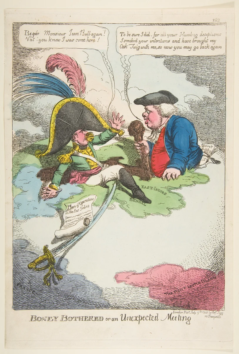 Boney Bothered or an Unexpected Meeting by Charles Williams, print, 1808