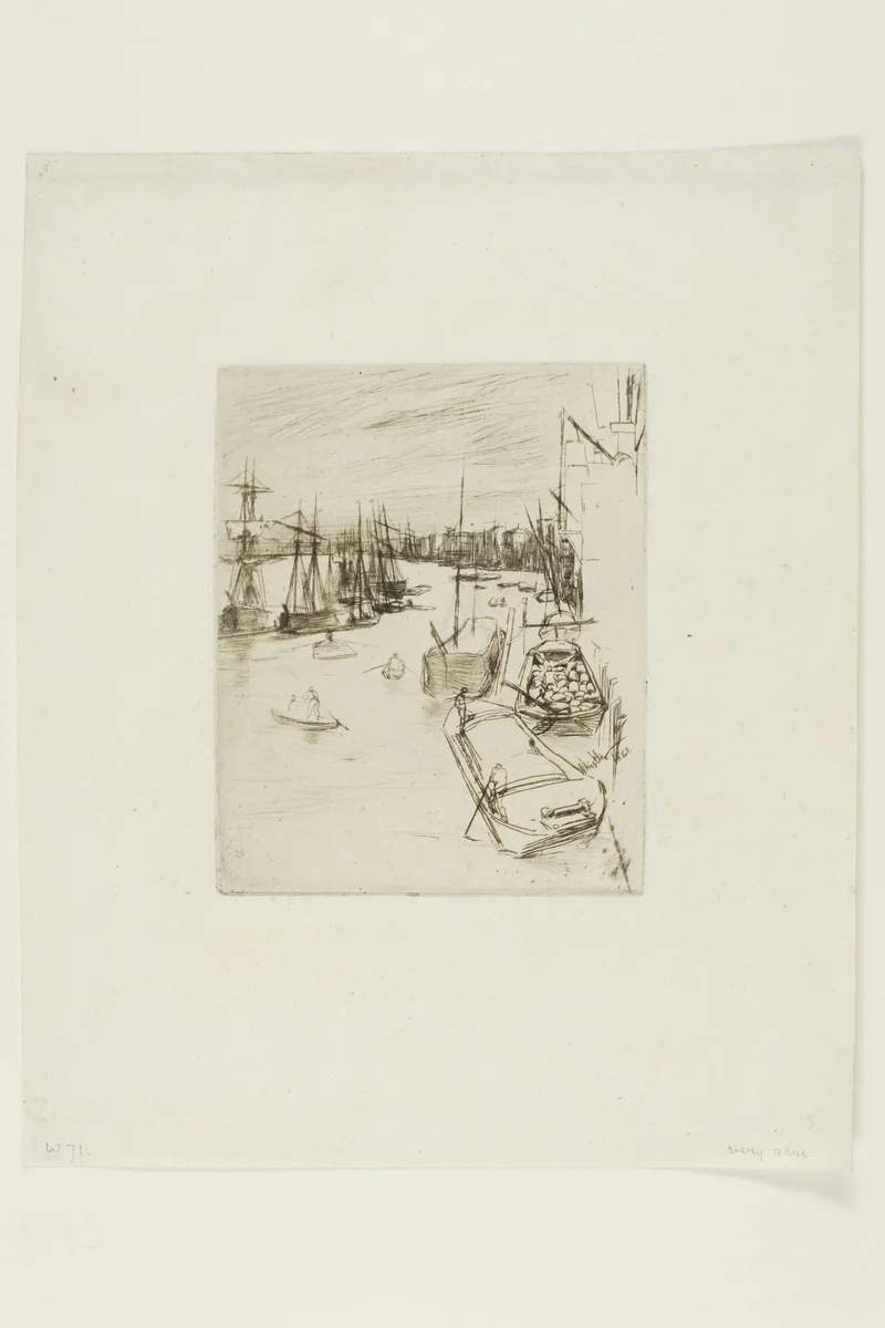 The Little Rotherhithe by James McNeill Whistler, print, 1861