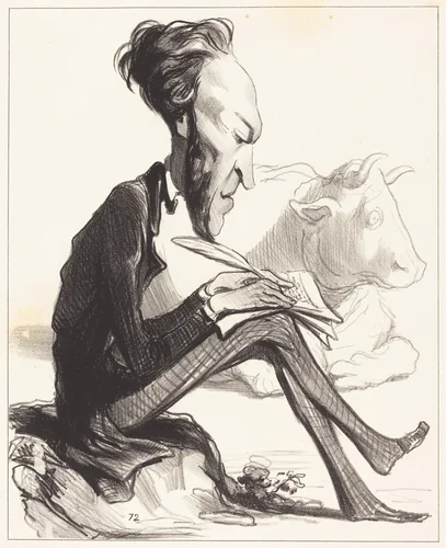 Ph. Auguste Demesmay by Honoré Daumier, print, 1849