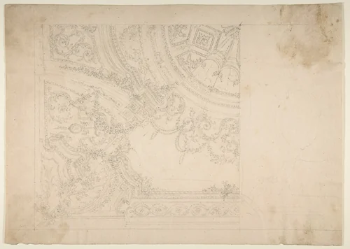 Design for Ceiling by Leonardo Marini, drawing, 1700-1800