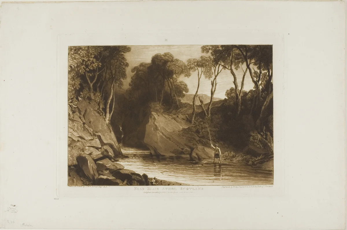 Near Blair Athol, plate 30 from Liber Studiorum by Joseph Mallord William Turner, print, 1811