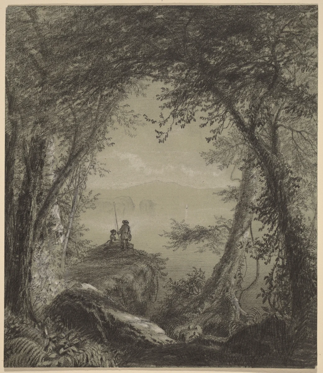 Lake George by Richard William Hubbard, drawing, 1850-1869