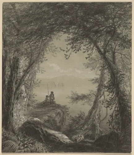 Lake George by Richard William Hubbard, drawing, 1850-1869