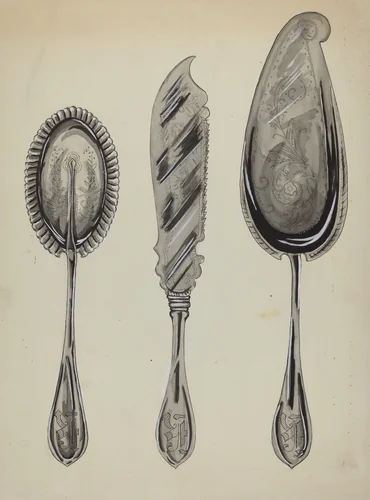 Silver Serving Set by Ellen Duncan, index of american design, 1936