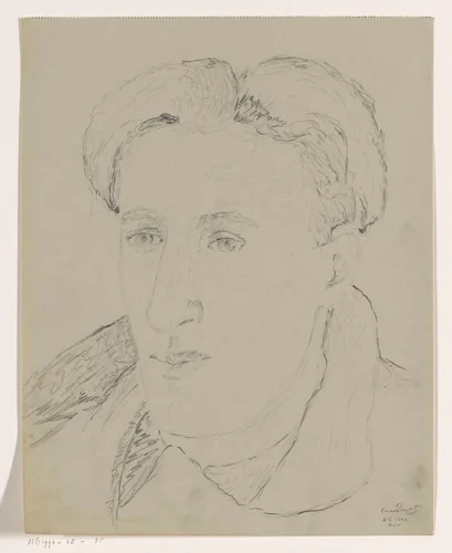 Zelfportret: B-1-1, 2 februari by Cor van Teeseling, drawing, 1942