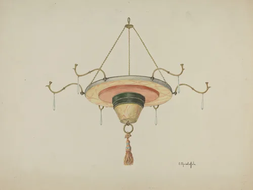 Chandelier by Cornelius Christoffels, index of american design, 1941