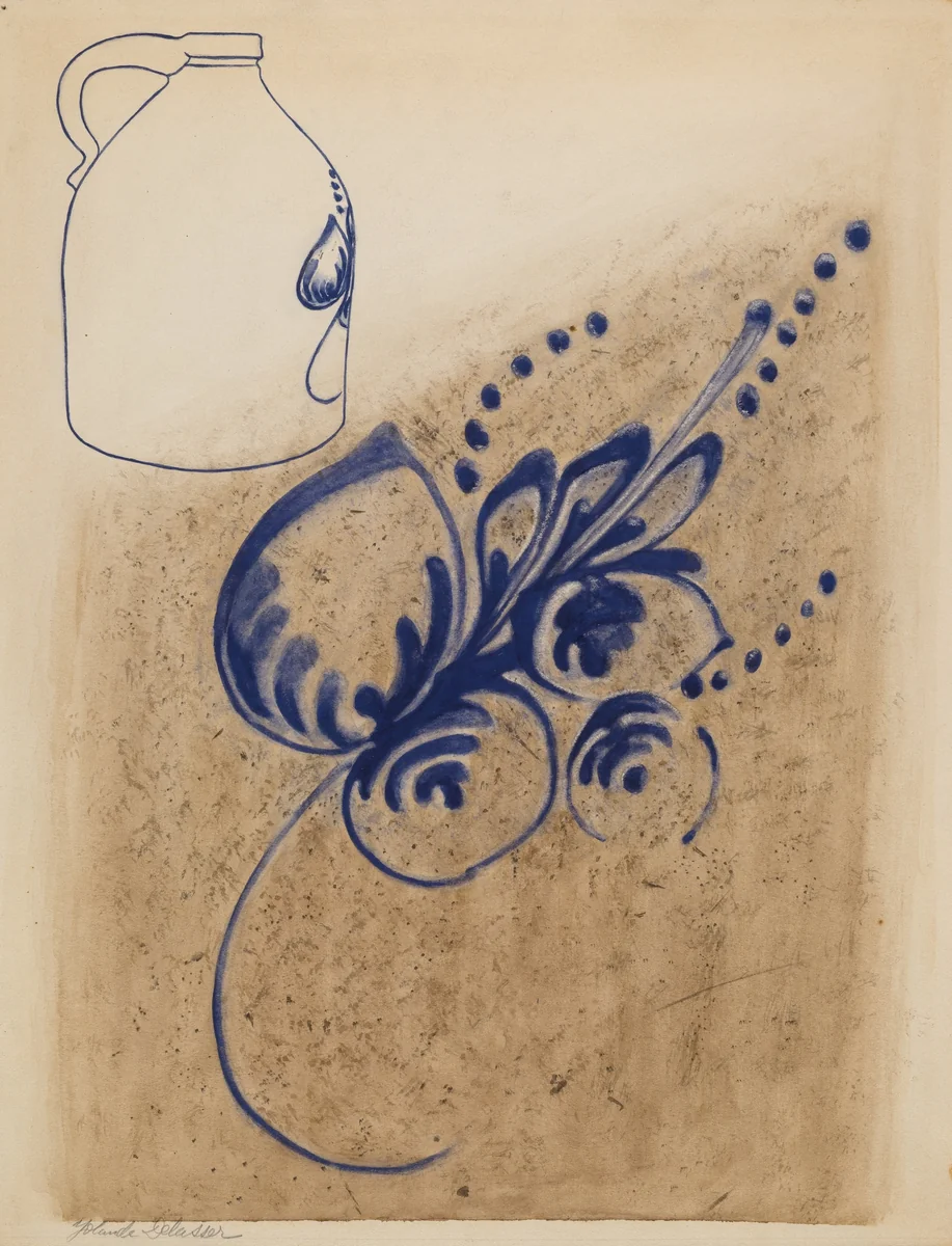 Jug by Yolande Delasser, index of american design, 1937