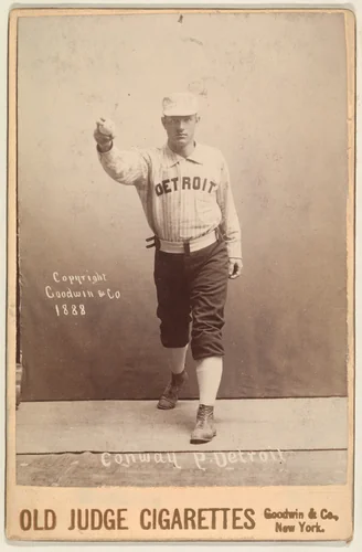Conway, Pitcher, Detroit, from the series Old Judge Cigarettes by Goodwin & Company, photograph, 1888