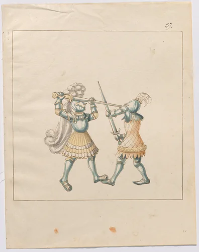 Foot Combat with Longswords by German 16th Century, drawing, 1515
