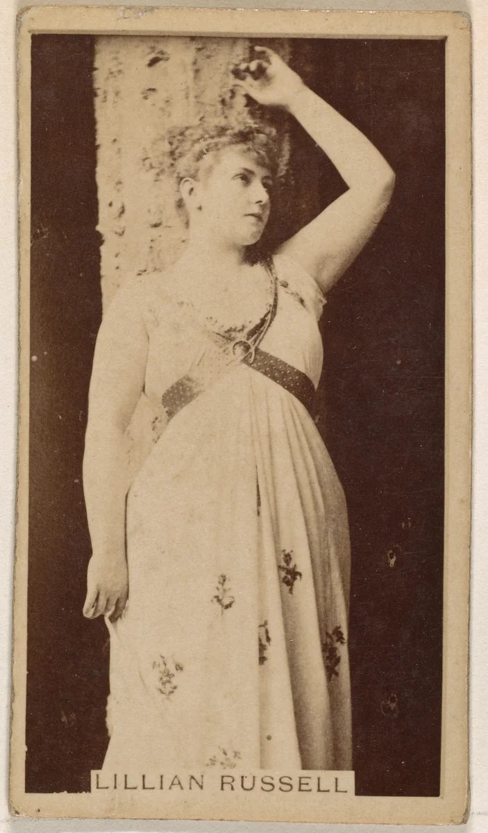 Lillian Russell, from the Actresses series (N245) issued by Kinney Brothers to promote Sweet Caporal Cigarettes by Kinney Brothers Tobacco Company, photograph, 1890