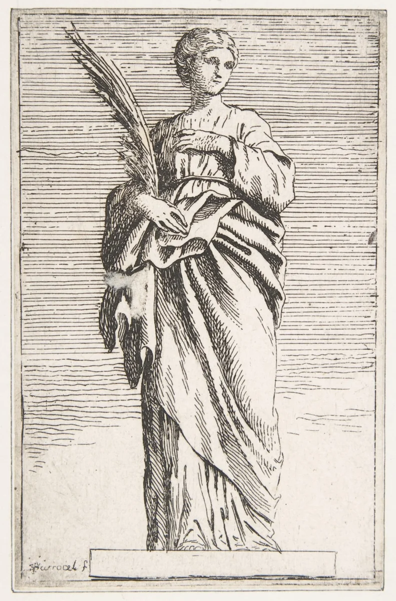 Standing Female Figure by Pierre Ignace Parrocel, print, 1739-1740