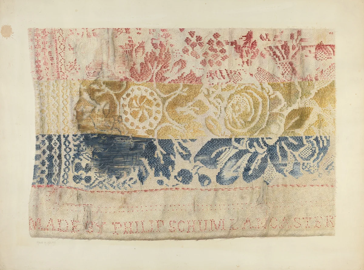 Handwoven Table Cover by Maud M Holme, index of american design, 1940