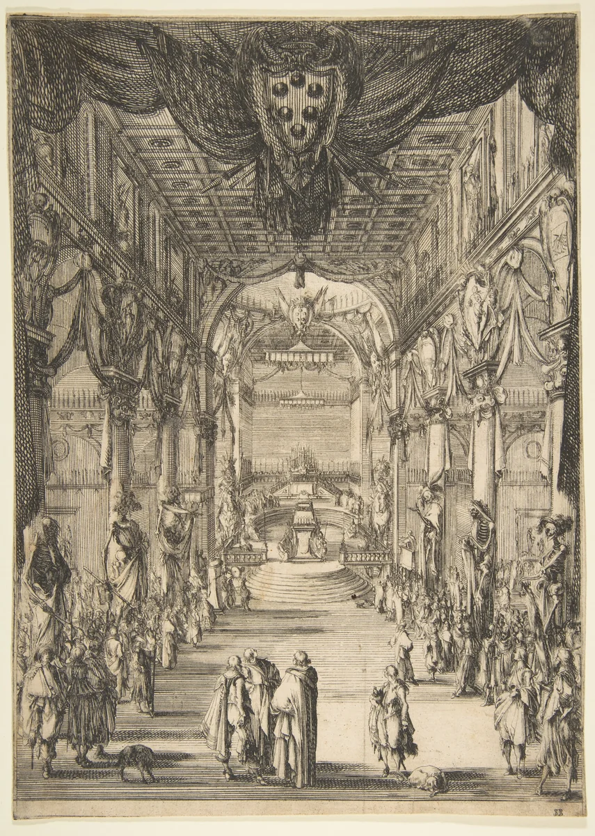 Funeral of Francesco de' Medici by Stefano della Bella, print, 1634