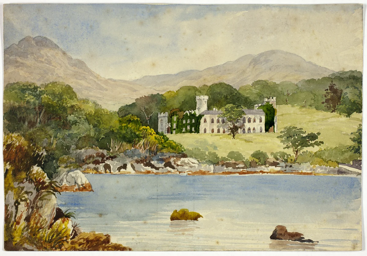 Leitch Castle by William Leighton Leitch, painting, 1840-1850