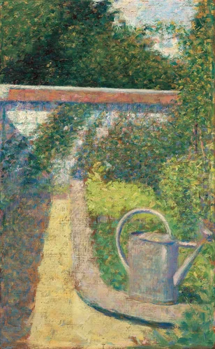 The Watering Can - Garden at Le Raincy by Georges Seurat, painting, 1883