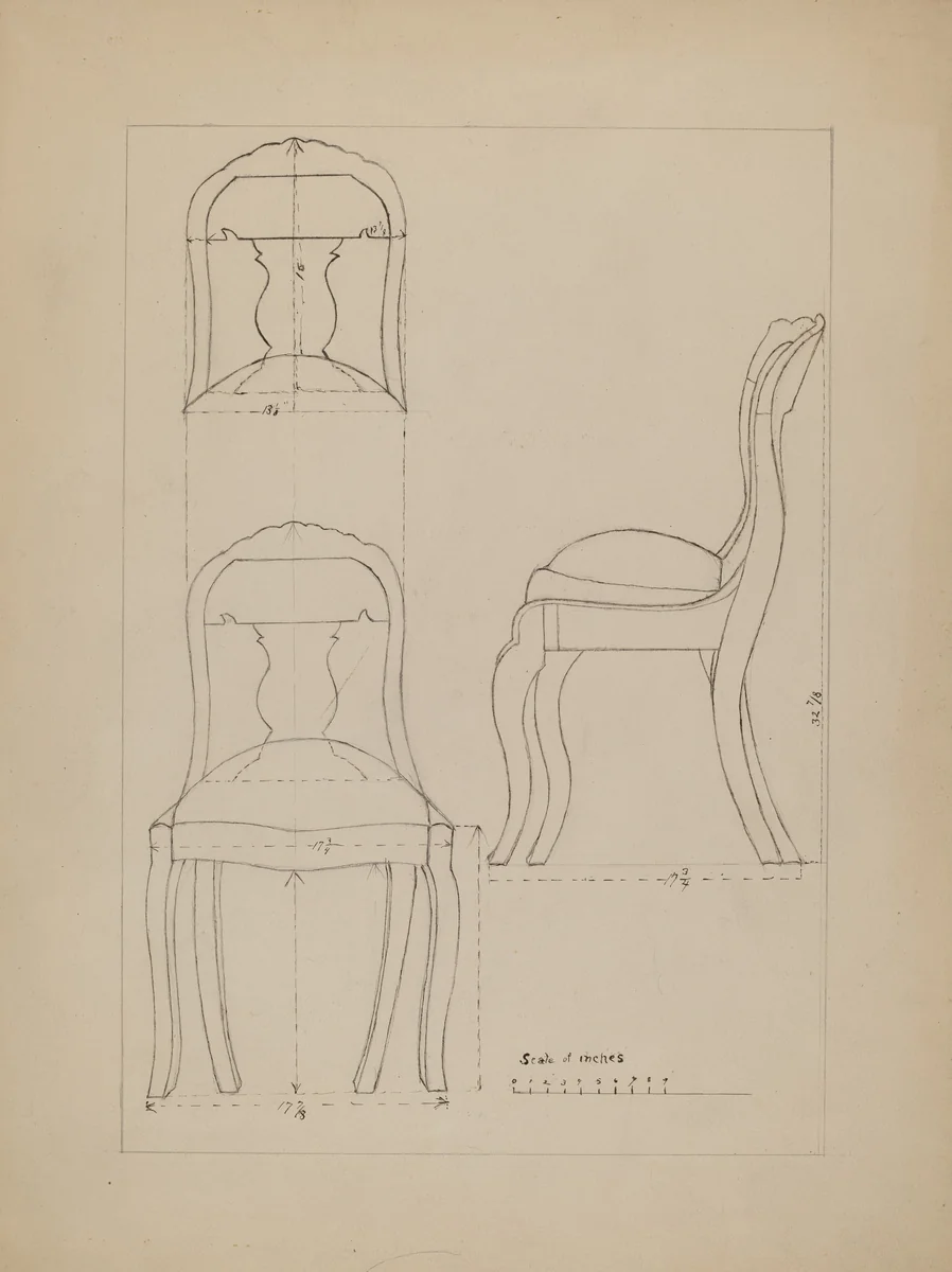 Chair by American 20th Century, index of american design, 1935-1942