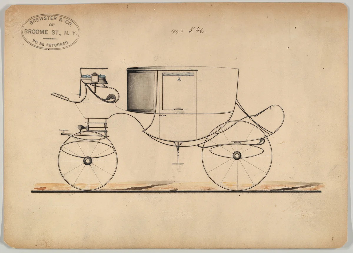 Clarence # 546 by Brewster & Co., drawing, 1850-1870