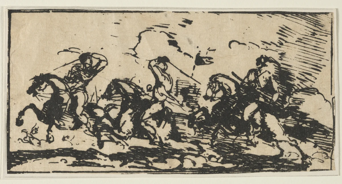 Cavalry Battle by anonymous, print, 1798-1808