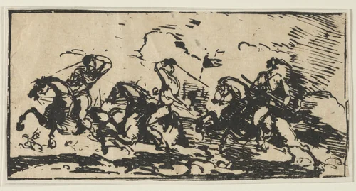 Cavalry Battle by anonymous, print, 1798-1808