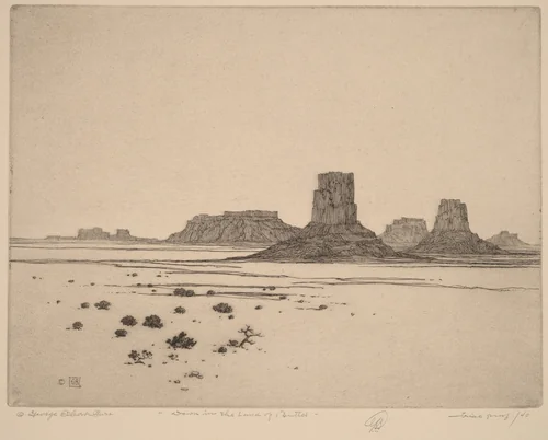 Dawn in the Land of the Buttes by George Elbert Burr, print, 1915-1925