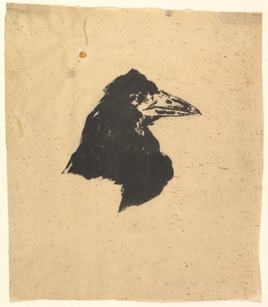 Design for the poster and cover for "The Raven" by Edgar Allan Poe by Edouard Manet, print, 1875