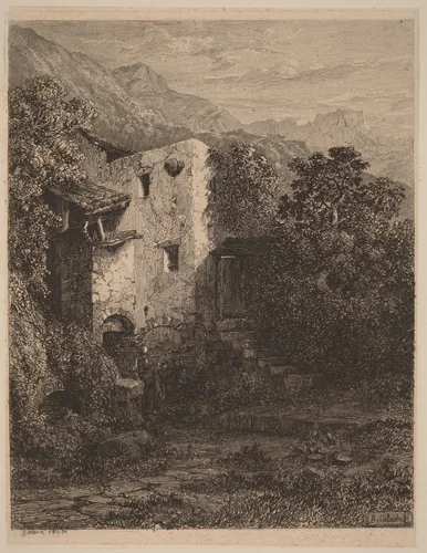 Dilapidated House by Alexandre Calame, portfolio, 1838-1850