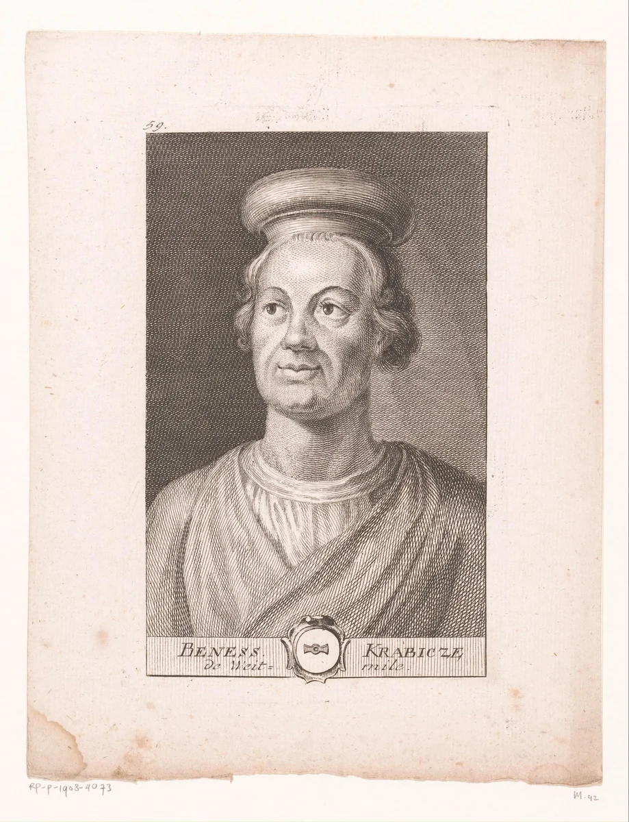 Portret van Benessius Krabice de Weitmühl by Jan Balzer, print, 1746-1799