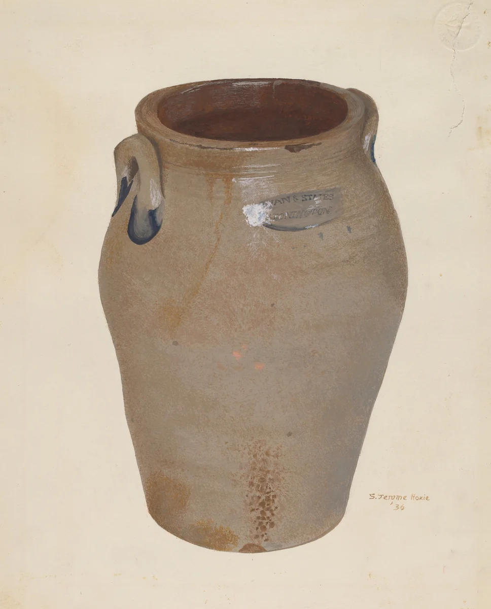 Butter Crock by Jerome Hoxie, index of american design, 1936