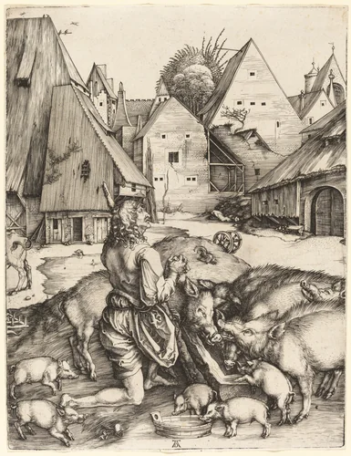 The Prodigal Son by Albrecht Dürer, print, 1496