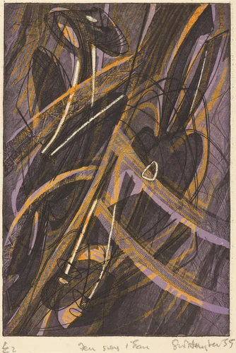 Feu sous l'eau (Fire Under the Water) by Stanley William Hayter, print, 1901-1988