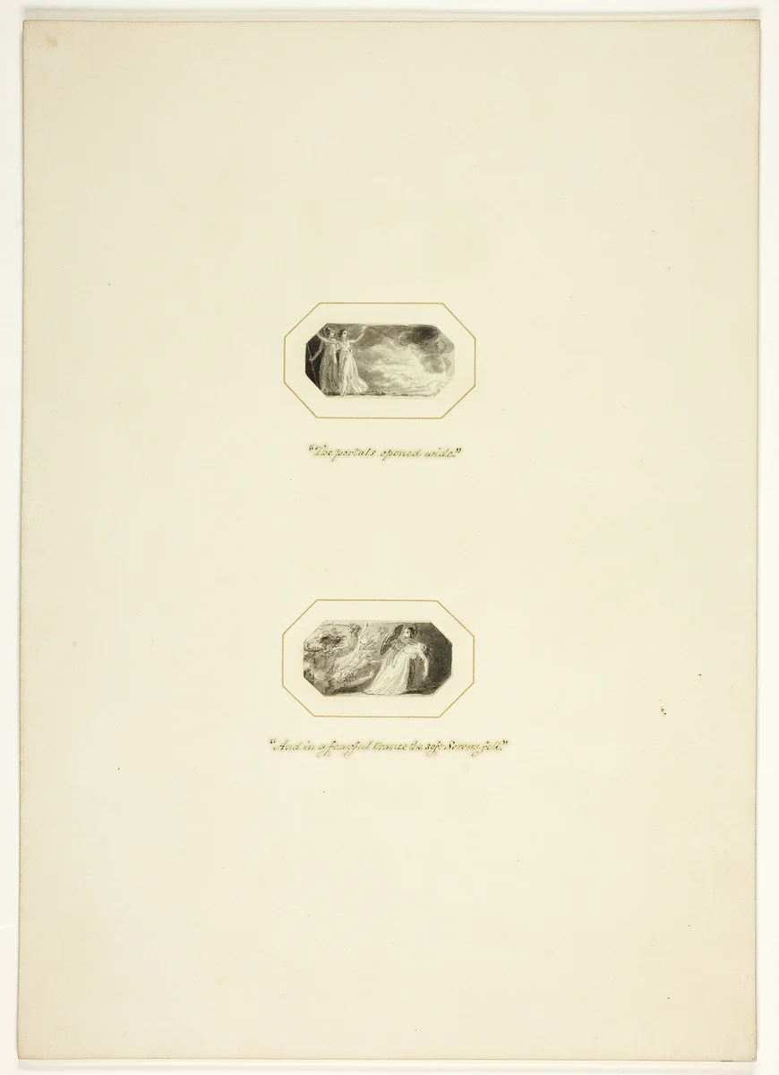 Study for a plate from The Triumphs of Temper, in the 1796 Royal Engagements Pocket Book by Thomas Stothard, drawing, 1790-1800
