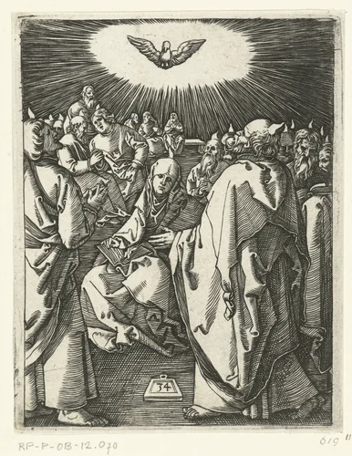 Uitstorting van de Heilige Geest by Unknown, print, 1510-1515