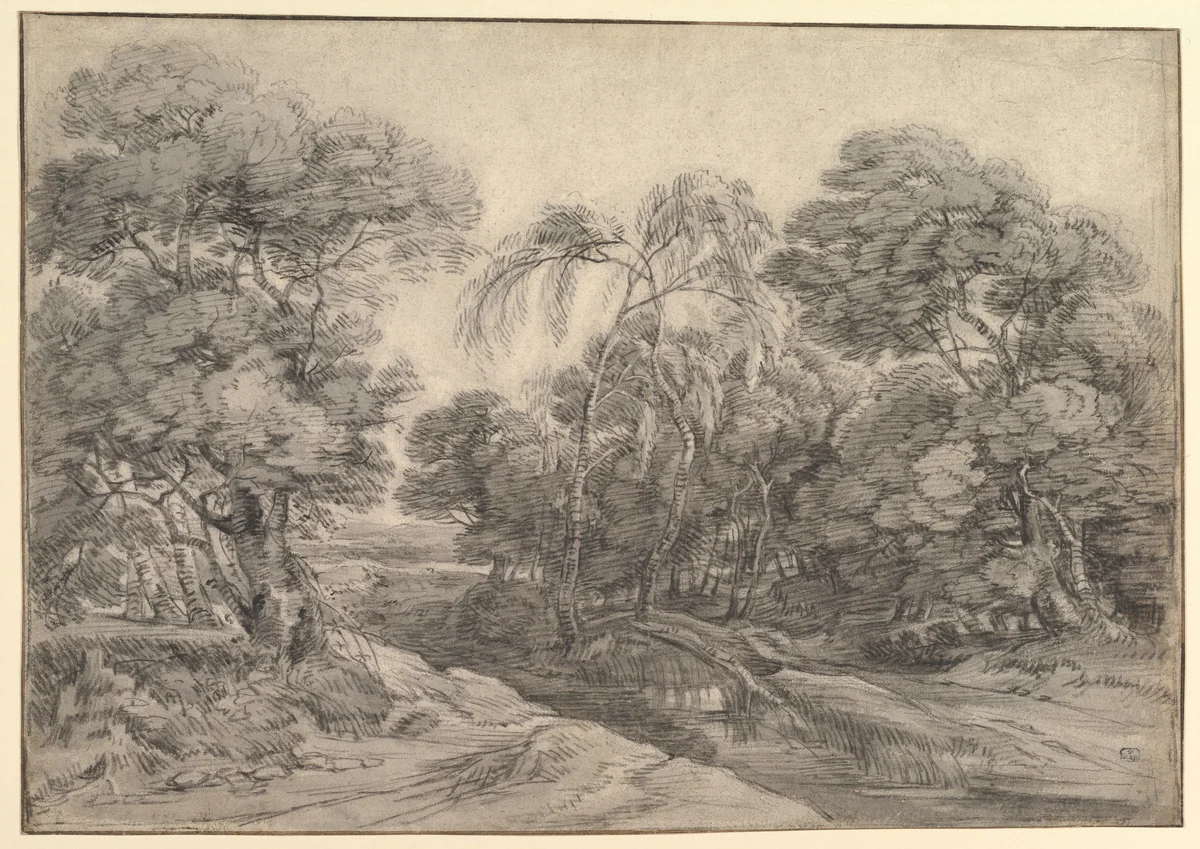 Forest Landscape by Lodewijk de Vadder, drawing, 1625-1655