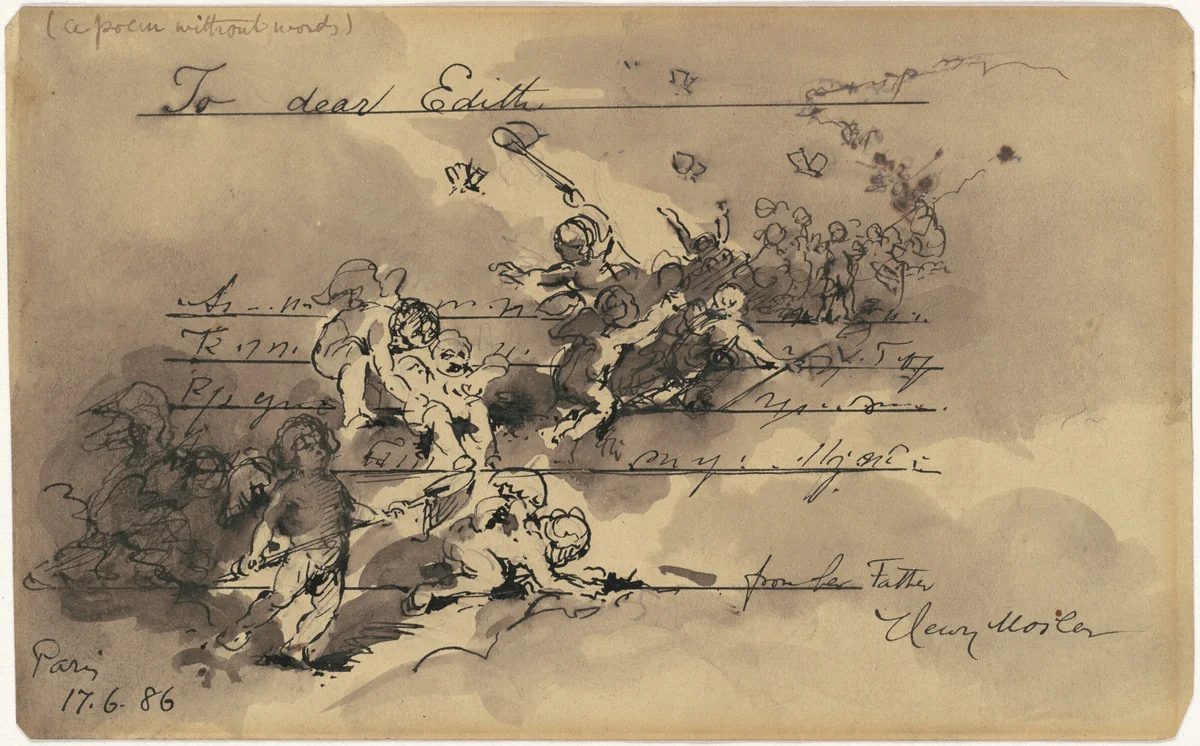 A Poem without Words by Henry Mosler, drawing, 1886