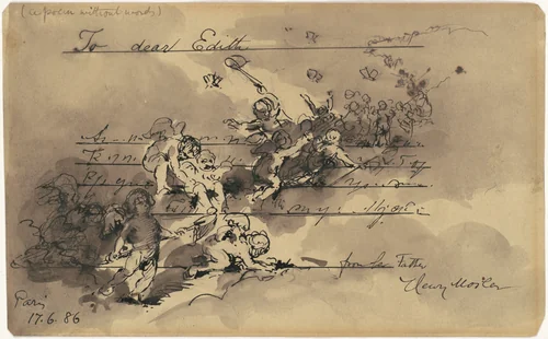 A Poem without Words by Henry Mosler, drawing, 1886