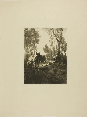 Cowherd by Charles-Émile Jacque, print, 1833-1894