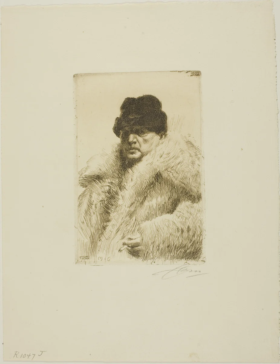 Self-Portrait 1916 by Anders Zorn, print, 1916