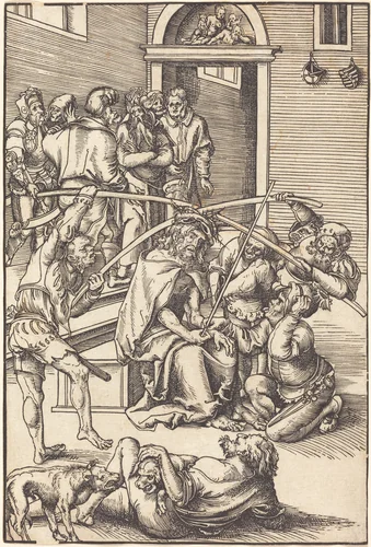 Christ Crowned with Thorns by Lucas Cranach, print, 1472-1553