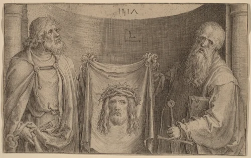Saints Peter and Paul with the Vernicle by Lucas van Leyden, print, 1517