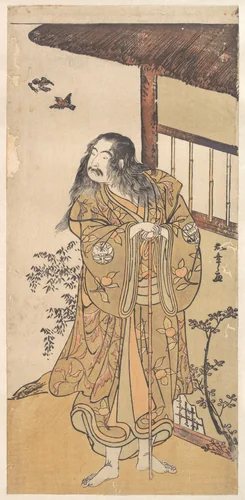 The Ninth Ichimura Uzaemon in the role of Shunkan by Katsukawa Shunshô (勝川春章), print, 1768-1788