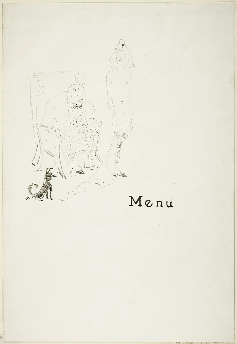 La fillette nue: Menu by Henri de Toulouse-Lautrec, print, 1898