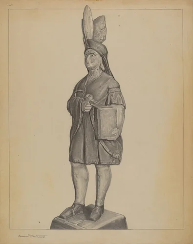 Cigar Store Indian by Bernard Westmacott, index of american design, 1937