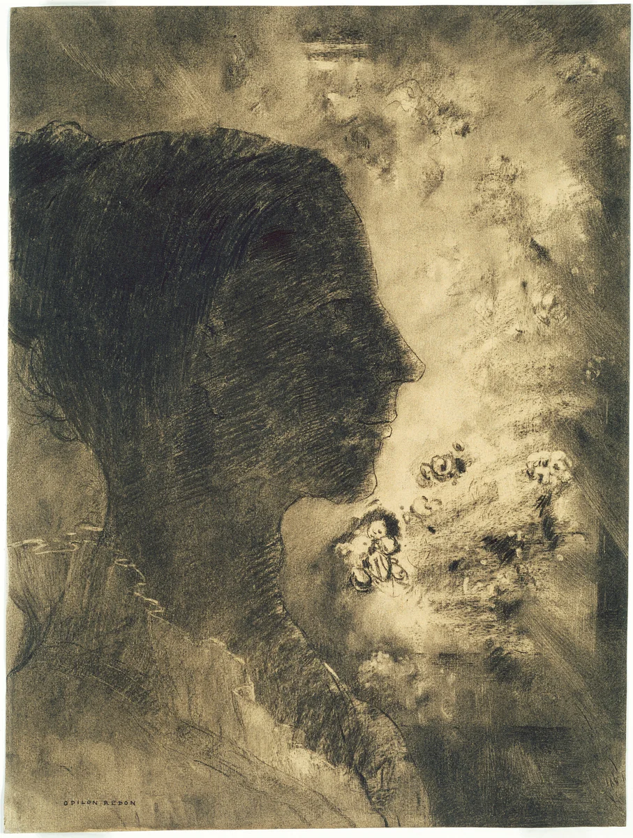 Profile of Shadow by Odilon Redon, drawing, 1890-1899