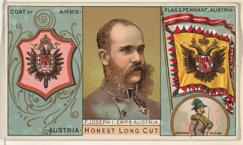 Franz Joseph I, Austria, from the Rulers, Flags, and Coats of Arms series (N126-1) issued by W. Duke, Sons & Co. by W. Duke, Sons & Co., print, 1888
