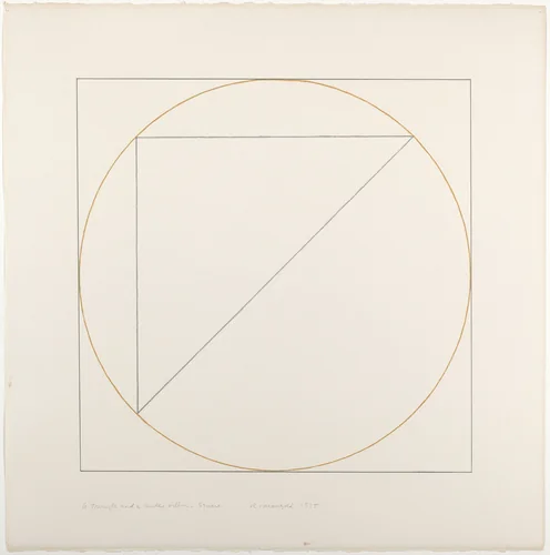 A Triangle and a Circle within a Square by Robert Mangold, drawing, 1975