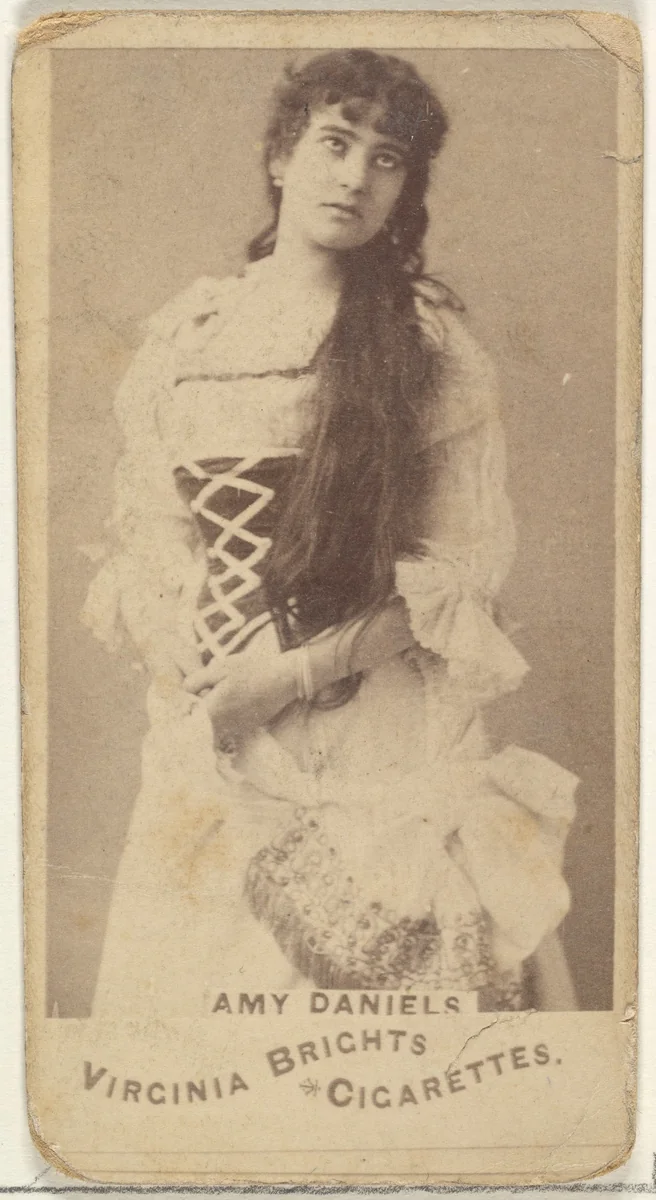 Amy Daniels, from the Actors and Actresses series (N45, Type 1) for Virginia Brights Cigarettes by Allen & Ginter, photograph, 1885-1891