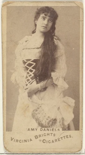 Amy Daniels, from the Actors and Actresses series (N45, Type 1) for Virginia Brights Cigarettes by Allen & Ginter, photograph, 1885-1891